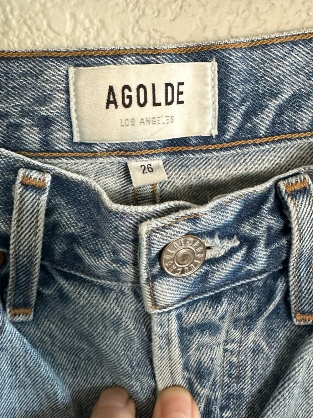 Agolde Riley High Rise Denim Jeans - Picture 3 of 4